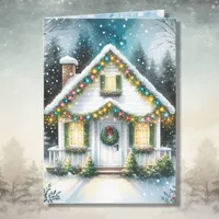 Festive Tiny Home Christmas Holiday Card