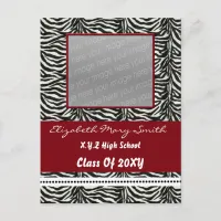 chic red photo Graduation Invitation