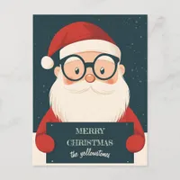 Cute Smiling Santa with a Heart Warming Message Holiday Postcard