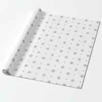 Christmas snowflakes and dots pattern wrapping paper