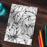 Two Coloring Pages Flowers Line Drawing