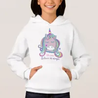 Cute Pretty Girly Unicorn Personalized Hoodie