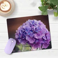 Purple Hydrangea in Mason Jar Photograph Mouse Pad