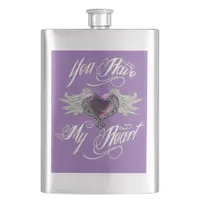 You Have My Heart Pink Flask