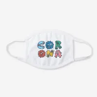 Funny CORONA Virus Typography Germs White Cotton Face Mask