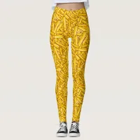 Fries Funny Cartoon Chips Pattern Leggings