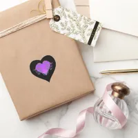 Elegant, Romantic Purple Heart with Flourish  Heart Sticker