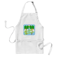 Fronds Forever Fun Bff Slogan Cartoon Adult Apron