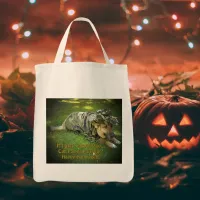 Halloween Dog in Camouflage Tote Bag