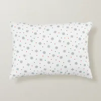 Winter snowflakes and dots pattern accent pillow