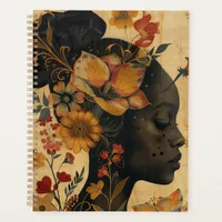 Illustration of Beautiful Lady and Flowers  Planner