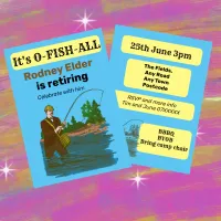 Fishing retirement fisherman fish angling  invitation