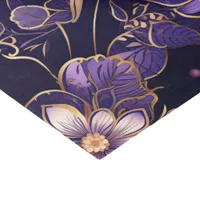 Dark Purple Floral and Faux Gold Tissue Paper