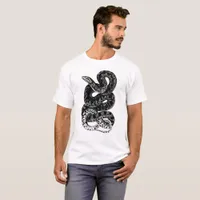 Men's Black and White Snake Shirt