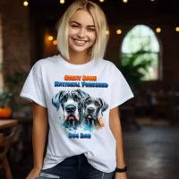 Dynamic Duo: Great Dane National Purebred Dog T-Shirt