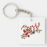 Joy Vintage Santa Keychain