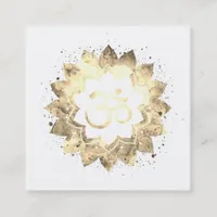 *~*  Healing Energy Mandala Lotus  Aum Om Symbol Square Business Card