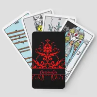 Romantic, Elegant Vintage Red Damask  Tarot Cards