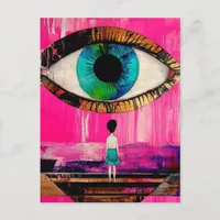 The All Knowing Eye Surreal Postcard