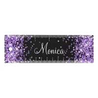 Royal Purple Glitter Black Ruler