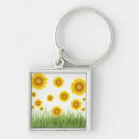 Bright Chic Elegant Sunflower Pattern Keychain