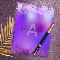 Violet Purple Fancy Modern Glam Glitter Custom Notebook