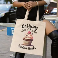 Cute Cupcake and Customizable Typography Tote Bag