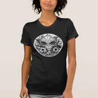 Extraterrestrial Alien in Flowers Starry Night T-Shirt