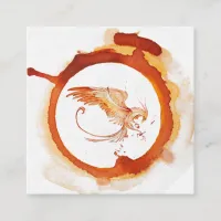 *~* Orange Red Burgundy Phoenix Ring of Fire Square Business Card