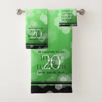 Elegant 20th Emerald Anniversary Bath Towel Set