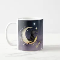 Cute Cartoon Cat on Moon Coffee Mug