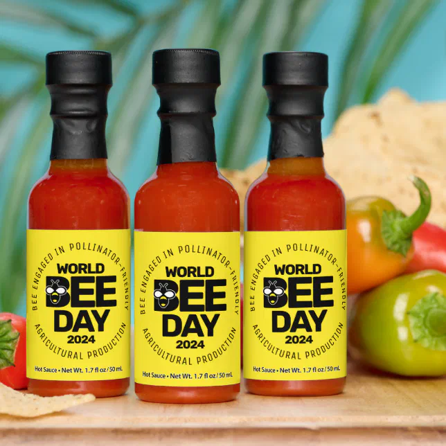 World Bee Day Yellow Black Pollinator Hot Sauces