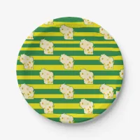 Green and Gold Cheese Head Paper Cake Plates