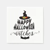 Happy Halloween Witches Typography Halloween Napkins