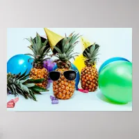 Party Time Pineapples with Party Favors Small Poster
