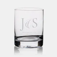 Simply Elegant Wedding Initials ID1022 Rocks Glass