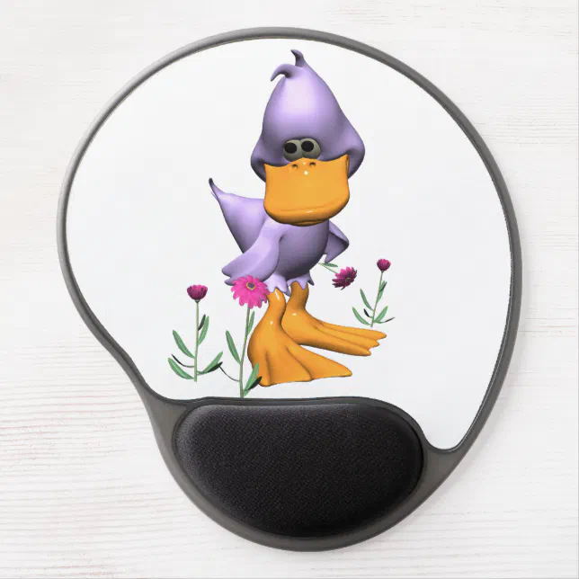 Cute and Shy Purple Cartoon Duck Gel Mouse Pad