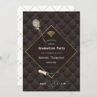 Black and Gold Virtual Graduation Party Invitation