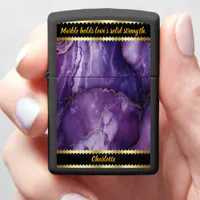 Purple marble with intricate veining zippo lighter