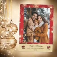 Modern Happy Holidays Family Photo  Holiday Card