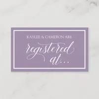 Wedding Registry / Registered At Cards- Lavender Enclosure Card