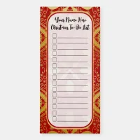 Scandi Art Red & Gold Christmas To-Do List Magneti Magnetic Notepad