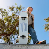 Simple Blue Three Letter Monogram Skateboard