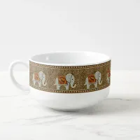 Elephant Walk Monogram Cheetah ID390 Soup Mug