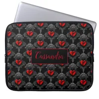 Personalized Red Goth Heart Laptop Sleeve