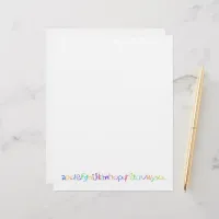 Colorful ABC Rainbow Crayons Kid's Handwriting Letterhead