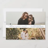 Silver Simple Script Two Photo Gallery QR CODE Save The Date