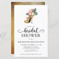 Budget Elegant Tropical Gold Heels Bridal Shower