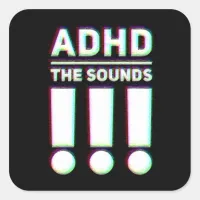 ADHD the sounds!! Pastel Colors Square Sticker