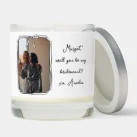 Coquette Hand Drawn Bow Bridesmaid Proposal Photo Scented Candle